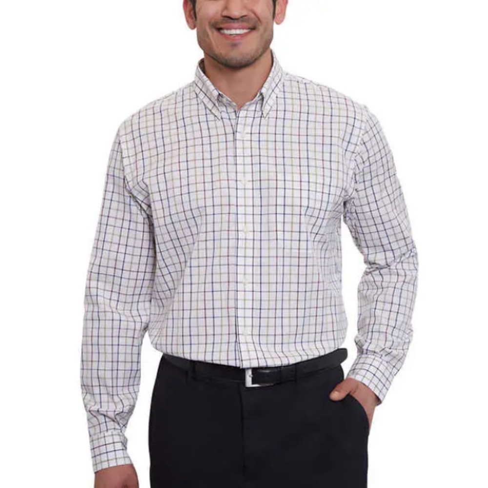 NWT Kirkland Signature Men’s Traditional Fit Dress Shirt, size 20x36/37